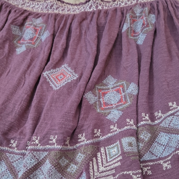 Free People Embroidered Purple Skirt Size Small - Picture 3 of 6